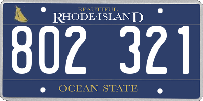 RI license plate 802321