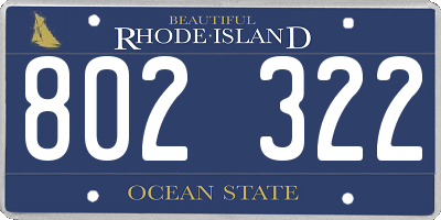 RI license plate 802322