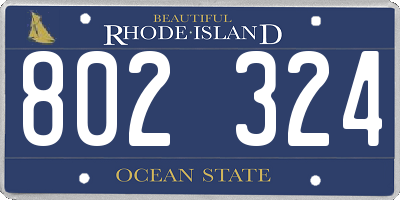 RI license plate 802324