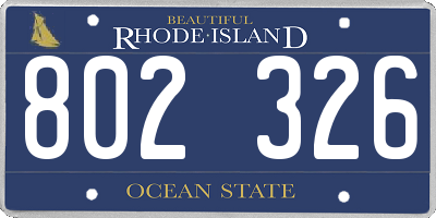 RI license plate 802326