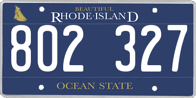RI license plate 802327