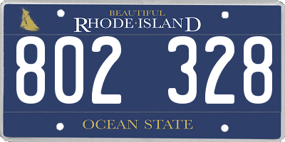 RI license plate 802328