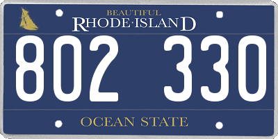 RI license plate 802330