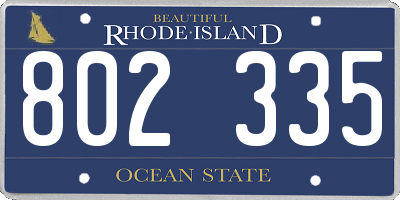 RI license plate 802335
