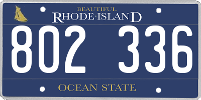 RI license plate 802336