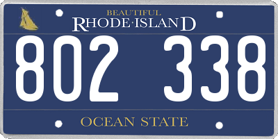 RI license plate 802338