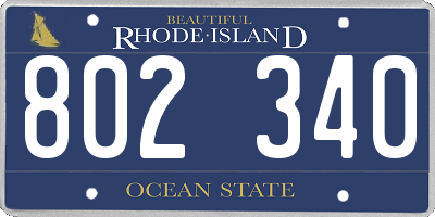 RI license plate 802340