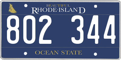 RI license plate 802344