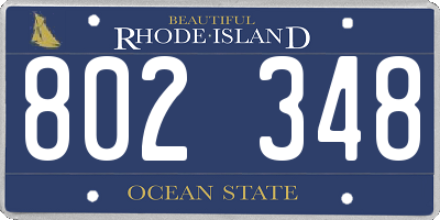 RI license plate 802348