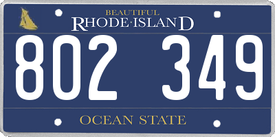 RI license plate 802349