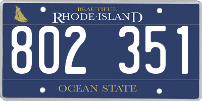 RI license plate 802351