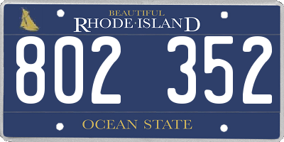 RI license plate 802352