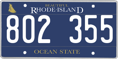 RI license plate 802355