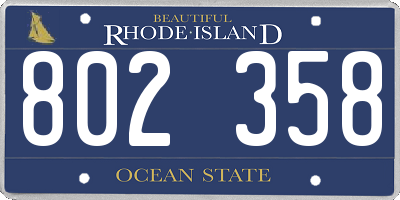 RI license plate 802358
