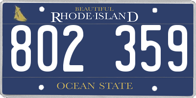 RI license plate 802359