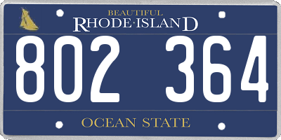 RI license plate 802364