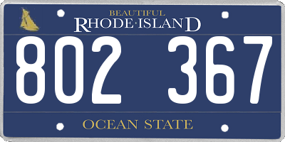 RI license plate 802367