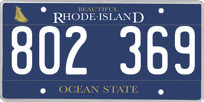 RI license plate 802369