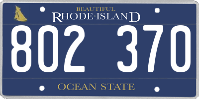 RI license plate 802370
