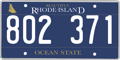 RI license plate 802371