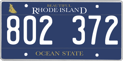 RI license plate 802372