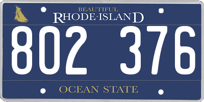 RI license plate 802376