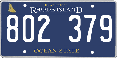 RI license plate 802379