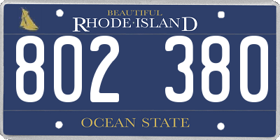 RI license plate 802380