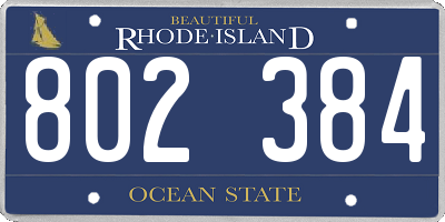 RI license plate 802384