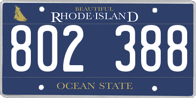 RI license plate 802388