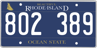 RI license plate 802389