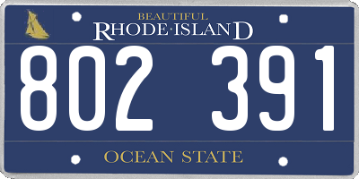 RI license plate 802391