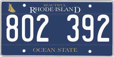 RI license plate 802392