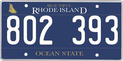 RI license plate 802393