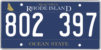 RI license plate 802397