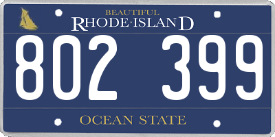 RI license plate 802399