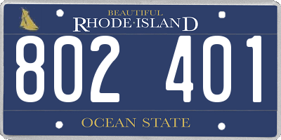 RI license plate 802401