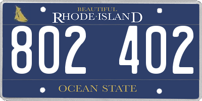 RI license plate 802402