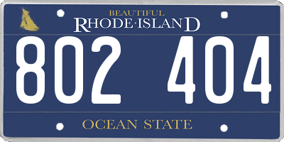 RI license plate 802404