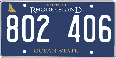 RI license plate 802406
