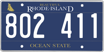 RI license plate 802411