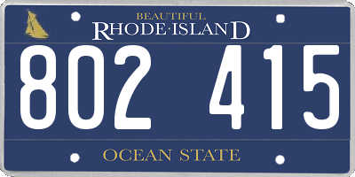RI license plate 802415