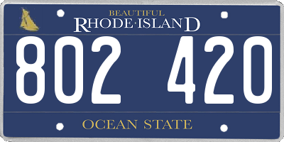RI license plate 802420
