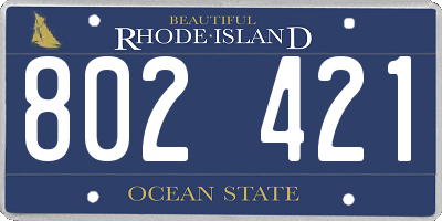RI license plate 802421