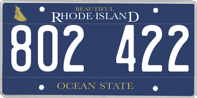 RI license plate 802422