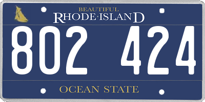 RI license plate 802424