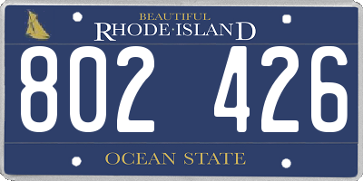 RI license plate 802426