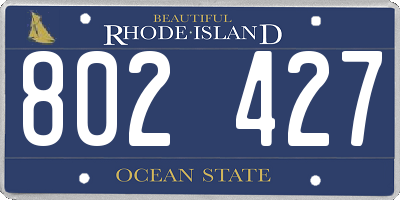 RI license plate 802427