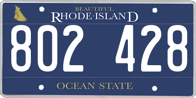 RI license plate 802428