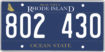 RI license plate 802430